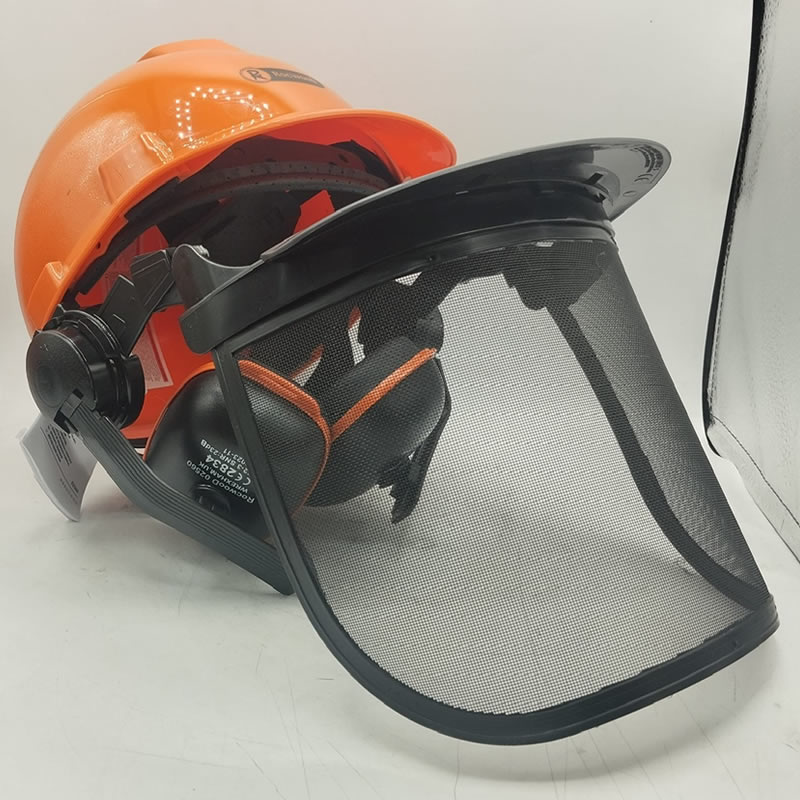 Protective helmet with earmuffs and visor