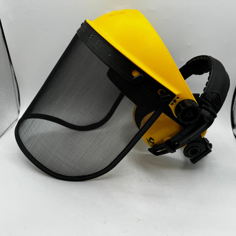 Protective mesh visor with earmuffs