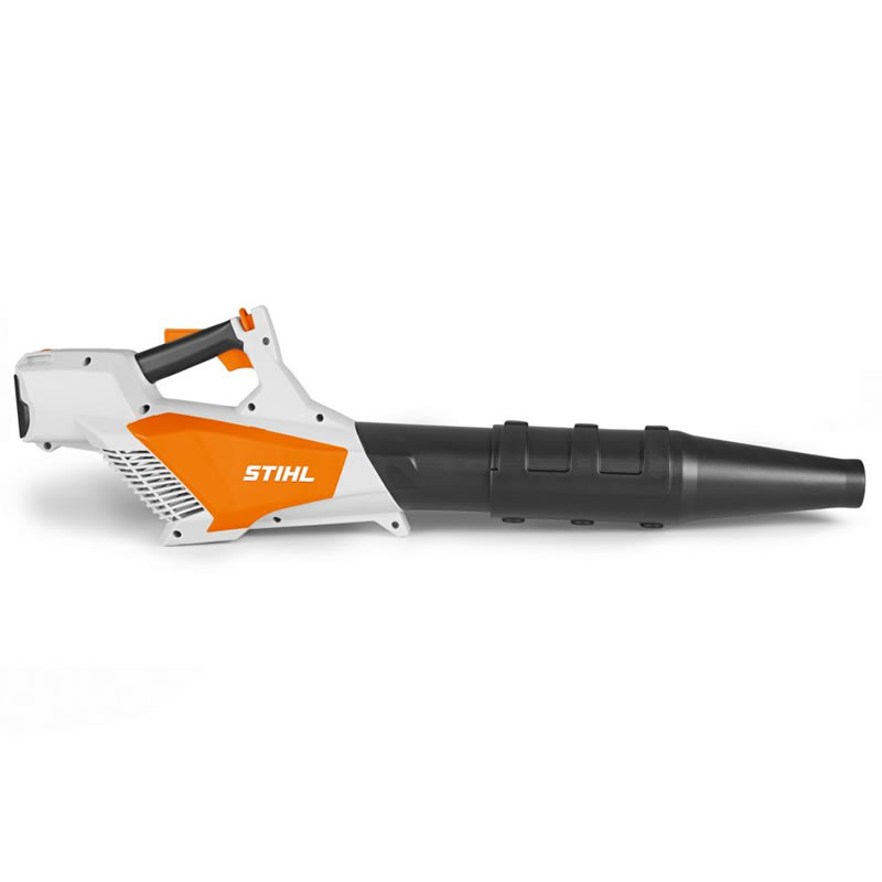 Stihl toy blower. White and orange plastic toy leaf blower.